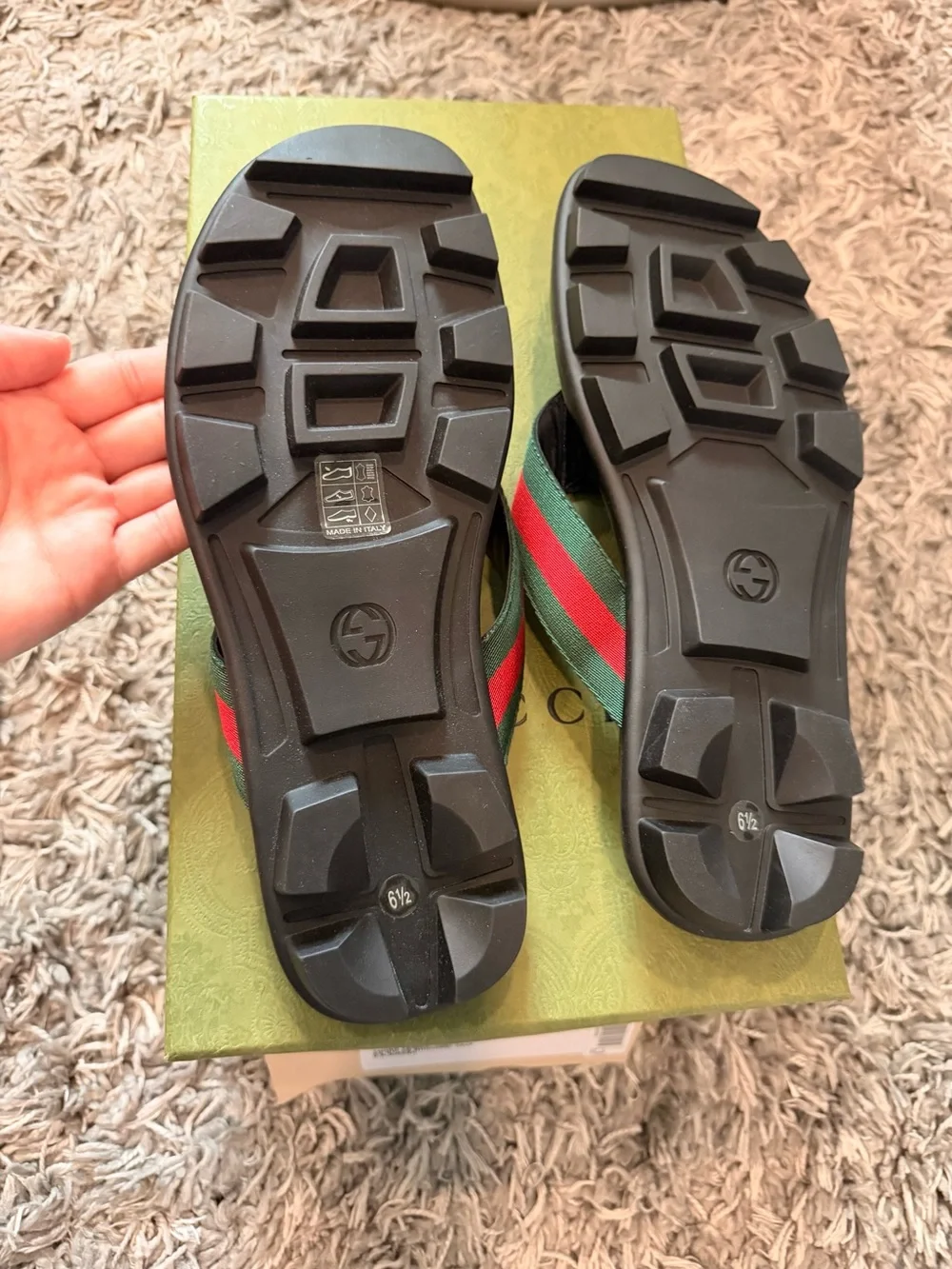 Gucci Men’s thong sandal with Web - Size 6.5